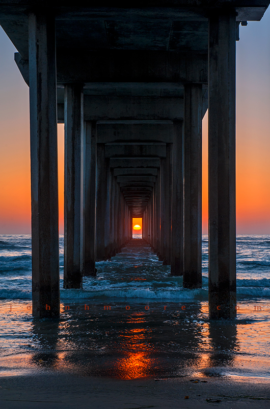 » Scripps Pier Sunset Alignment John H. Moore Photography